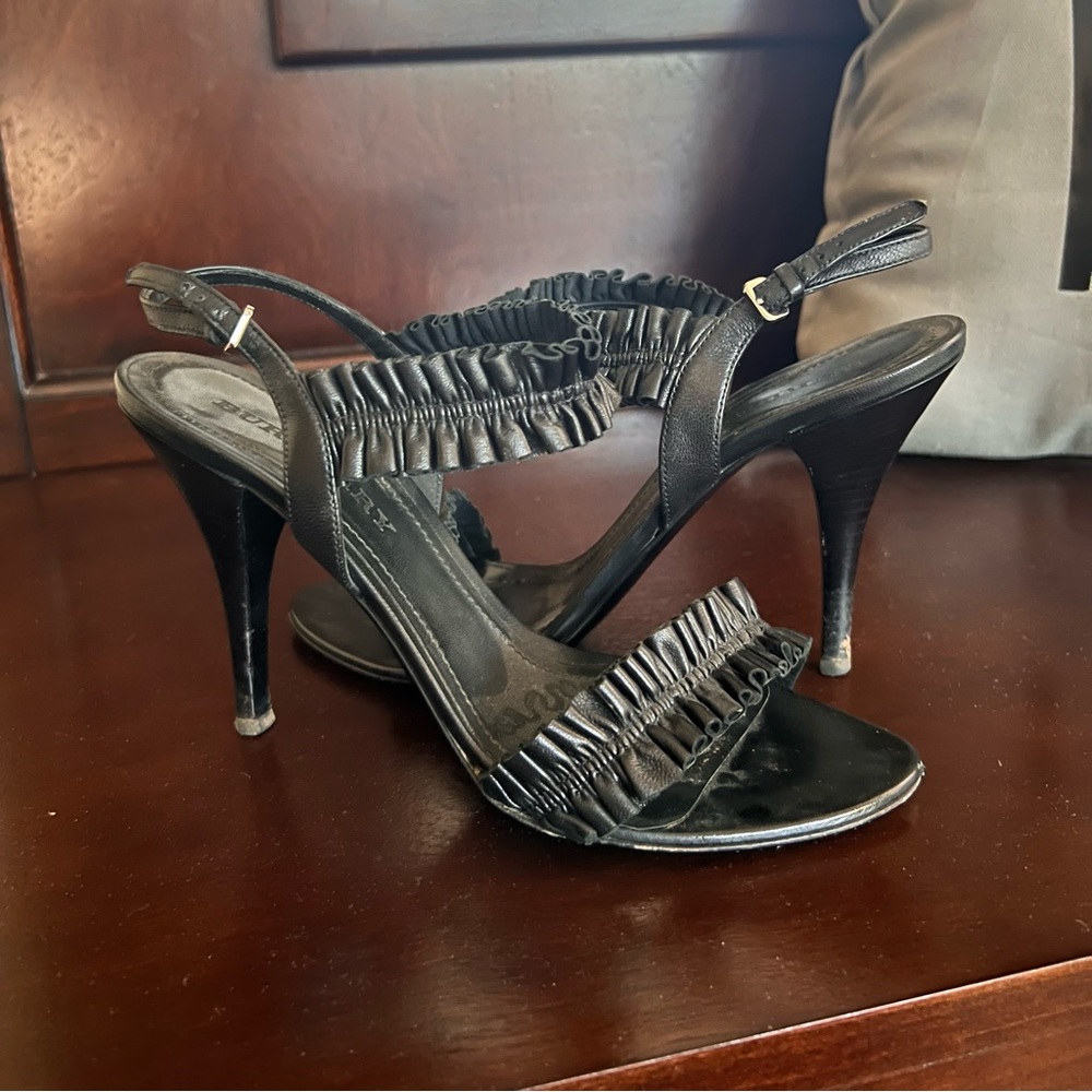 Burberry Ruched Leather Heels